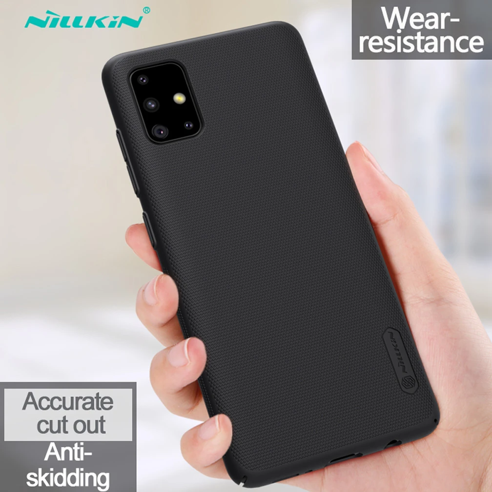 Для samsung Galaxy A51 чехол Nillkin Супер Матовый экран ультра-тонкий PC задняя крышка чехол для телефона для samsung A51 чехол - Цвет: Black