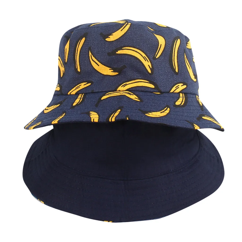 Модная Панамка унисекс шляпы двухсторонняя одежда банан печати Рыбацкая шляпа Солнцезащитная шляпка для ношения на открытом воздухе повседневные шляпы кепки