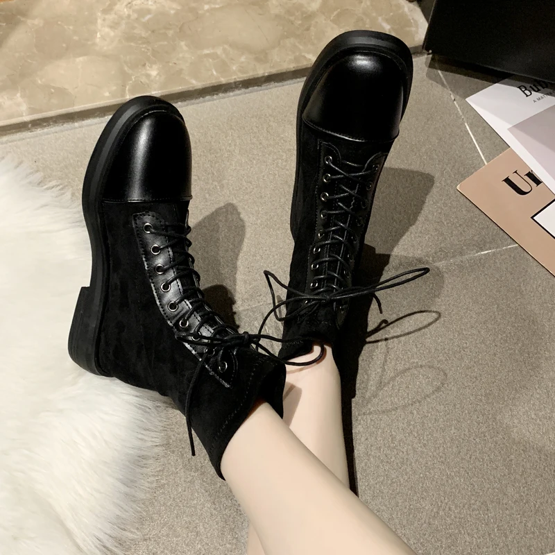 

New Women Boots Motorcycle Sneakers Women High Top Buty Damskie Winter Boots Woman Botas Mujer Women Casual Shoes British Style