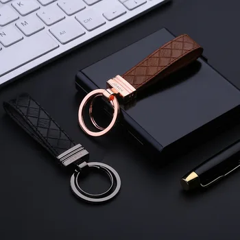 

High-Grade Car Key Chain Women Men Keychains Cow Leather Key Ring Holder Jewelry Bag Pendant Classic Best Gift for Men