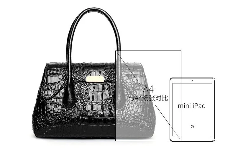 Retro Red Green Leather Womens Alligator Bags Luxury Designer Handbag Brown Black Ladies Large Crocodile Crossbody Bag for Women (9)
