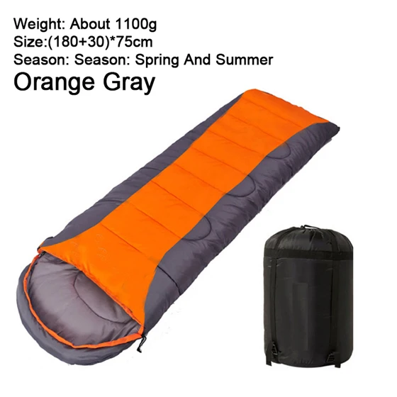 Orange Gray 1100G WEST BIKING спальный мешок для кемпинга легкий теплый конверт спальный мешок 4 сезона Открытый Дорожный велосипедный водонепроницаемый спальный мешок - Цвет: Orange Gray 1100G