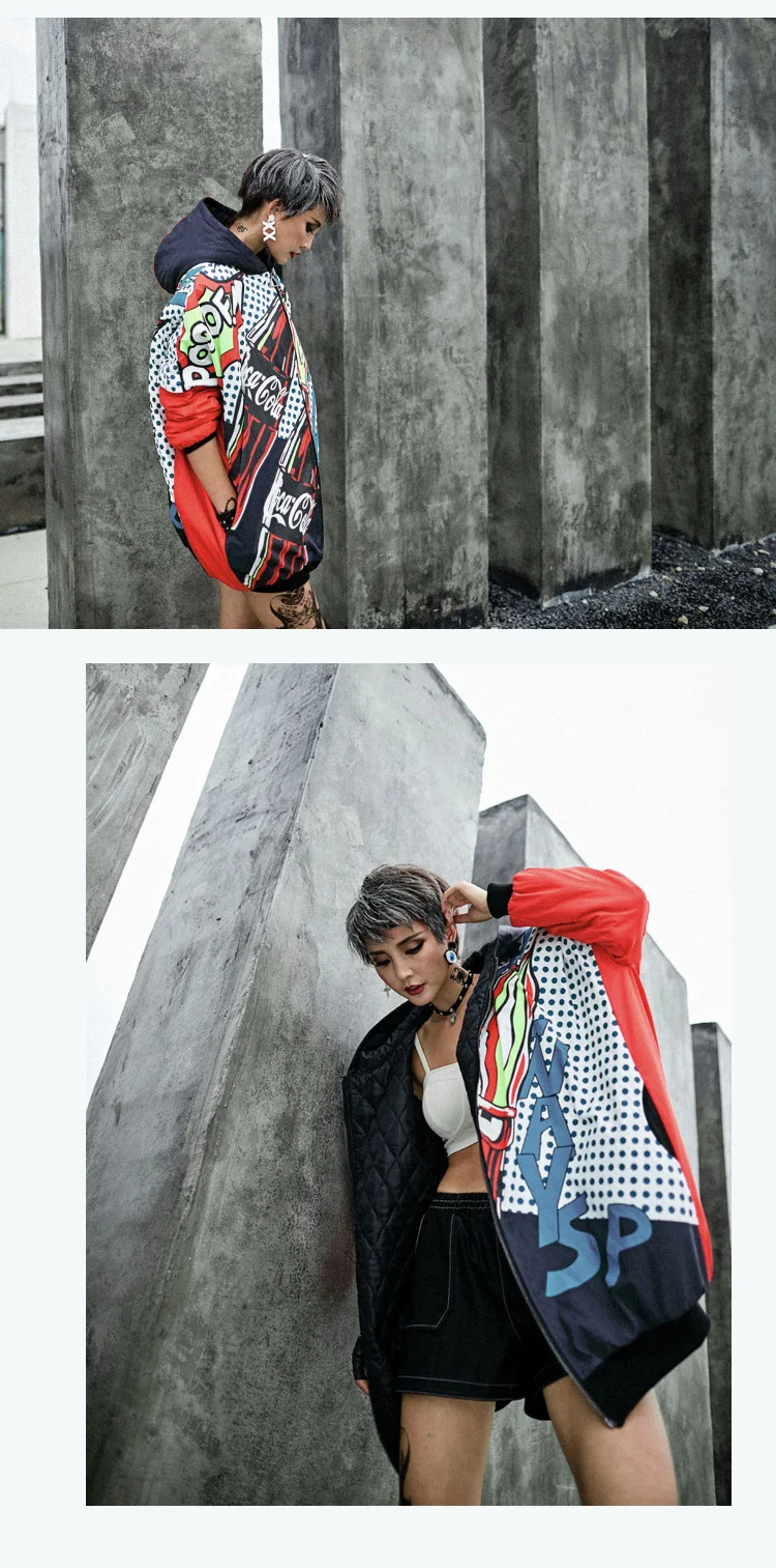 QING MO Plus Size Women Hooded Parkas Women Winter Thick Warm Parkas Female Letter Printed Cotton Padded Coat Loose ZQY2398