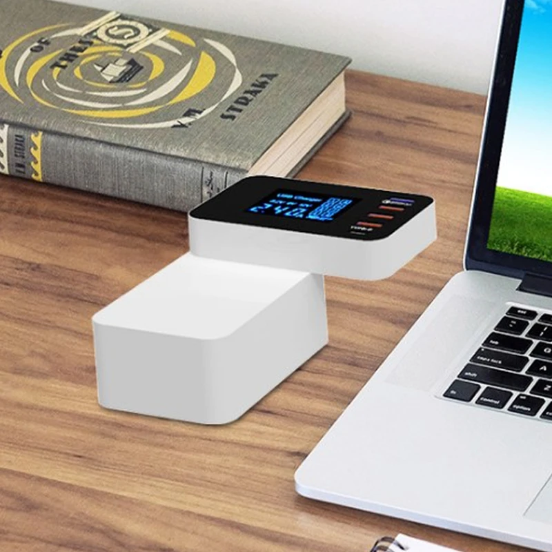 40 Вт QC 3,0 USB+ 3 usb порта+ USB-C/type-C порты многофункциональное зарядное устройство со светодиодный дисплей для huawei samsung Xiaomi onePlus 7T