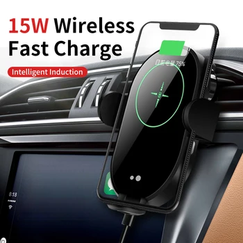 

QI Car Wireless Charger Stand 15W Phone Holder Infrared Sensor for Samsung S10 iPhone 11 pro Fast Charge Universal Car Charger
