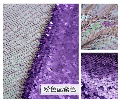 pink purple Двусторонняя вышивка блестками кружевная ткань для свадьбы/вечера/сценического платья украшения одежды Пришивные аксессуары для одежды - Цвет: pink purple
