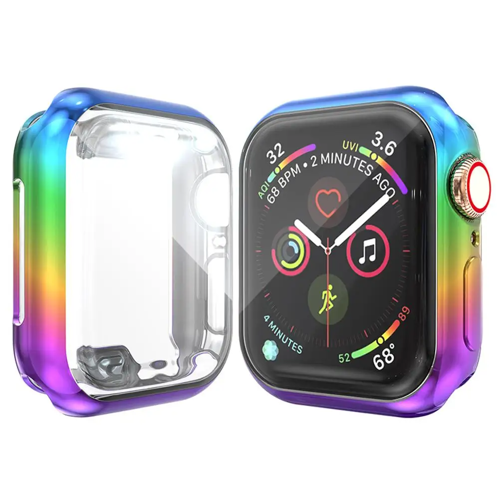 360 тонкий полный защитный чехол для Apple Watch Band 5 4 3 2 1 мягкий TPU протектор экрана iWatch