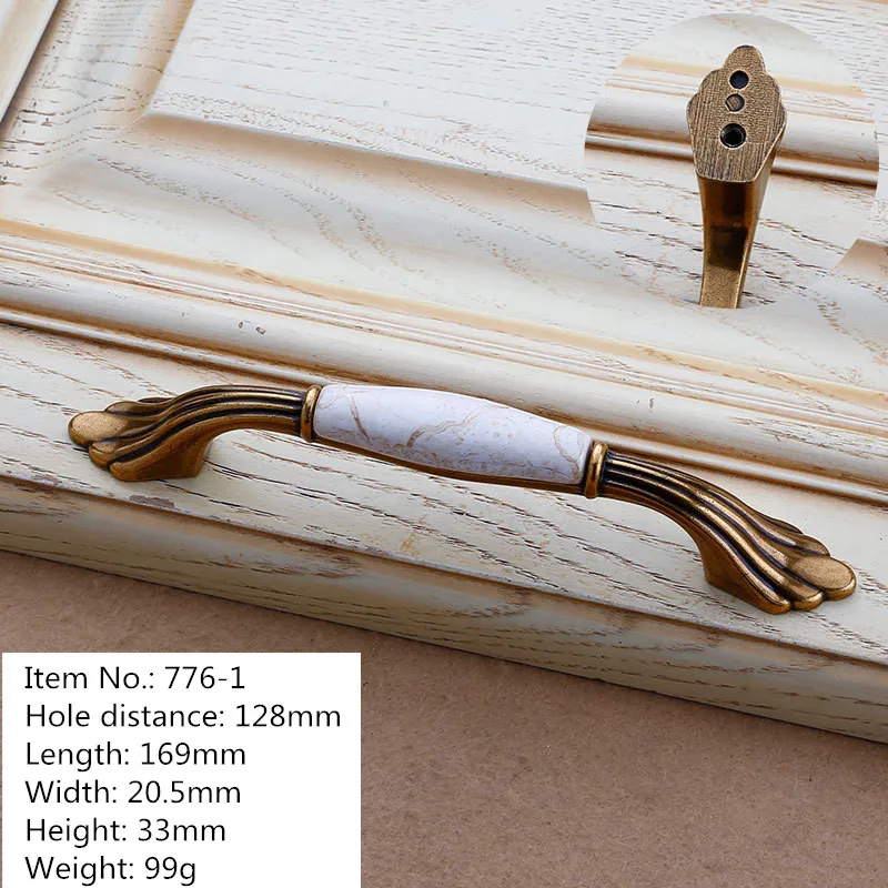 Кофейные керамические ручки выдвижных ящиков кухонных ручки для открывания керамические ручки для мебели - Цвет: 7761-128mm