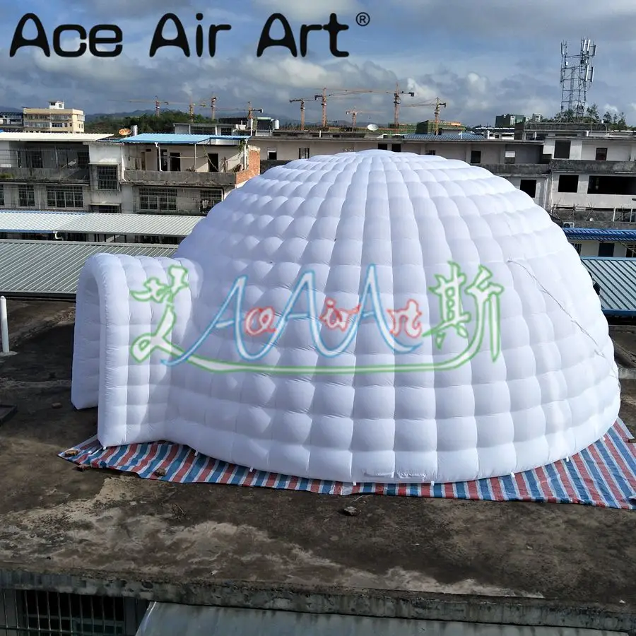 Подгонянный гигантский купол иглу белый надувной шатер иглу, 8 м диаметр юрта палатка воздушный шар с бесплатной воздуходувкой по скидке