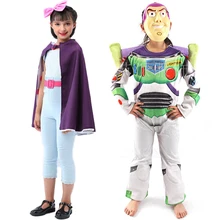 Toy Story/комплект из 4 предметов; Детский комбинезон с изображением древесного Базза и Лайтера; комбинезон с открытым носком; детская одежда для костюмированной вечеринки; костюм на Хэллоуин