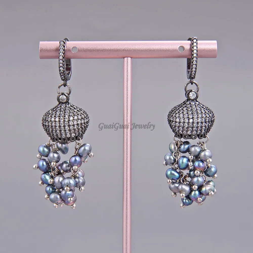 Круглые серьги с черным жемчугом 5 6 мм|black pearl earrings|leverback earringsleverback earrings |
