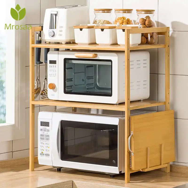 DlandHome Scaffale da Cucina in Metallo scaffale salvaspazio per microonde  Robusto Supporto per Forno a microonde con Gancio Colore retrò con  Struttura e cestello in Ferro Contenitori e barattoli Portaoggetti e  supporti