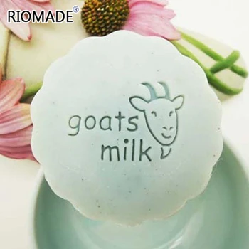 

Goat Milk Words With Goat Pattern Handmade Soap Stamp Natural Plexiglass Soap Seal With Handle Acrylic Chapter Custom Animal