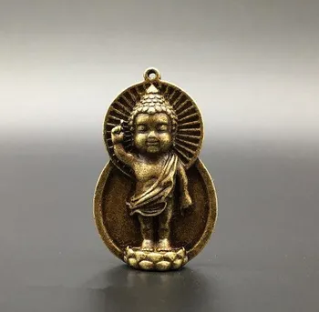 

Chinese pure brass Prince Buddha of sakyamuni pendant small statue#2