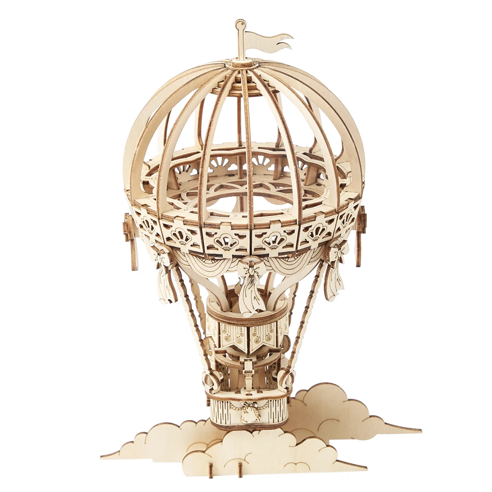 Robotime Self Assembly Mechanical Gear Model DIY Wood 3D Puzzle Toy Hot Air Ballon TG406|Puzzles| - AliExpress