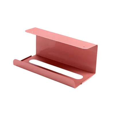 1 Wrought Iron Paper Holder Cabinet Under Paper Towels Rack Free Punching Storage Hand Paper Towel Dispenser Kitchen Toilet - Цвет: 1