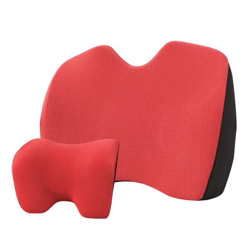 Подушка для стула, подушка для автомобильного сиденья, Подушка для спины, Автомобильная подушка для шеи, подушка для подголовника, подушка с эффектом памяти, эргономичная Автомобильная подушка для водителя - Название цвета: red