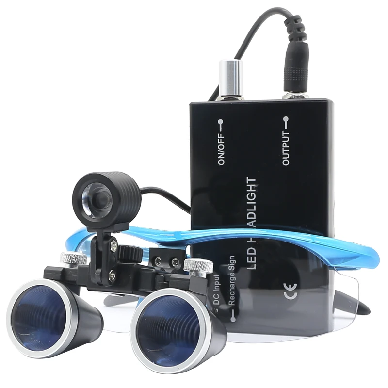 2.5X/3.5X Magnification Binocular Dental Loupe Surgery Surgical Magnifier with Headlight LED Light Operation Loupe Lamp digital depth micrometer Measurement & Analysis Tools