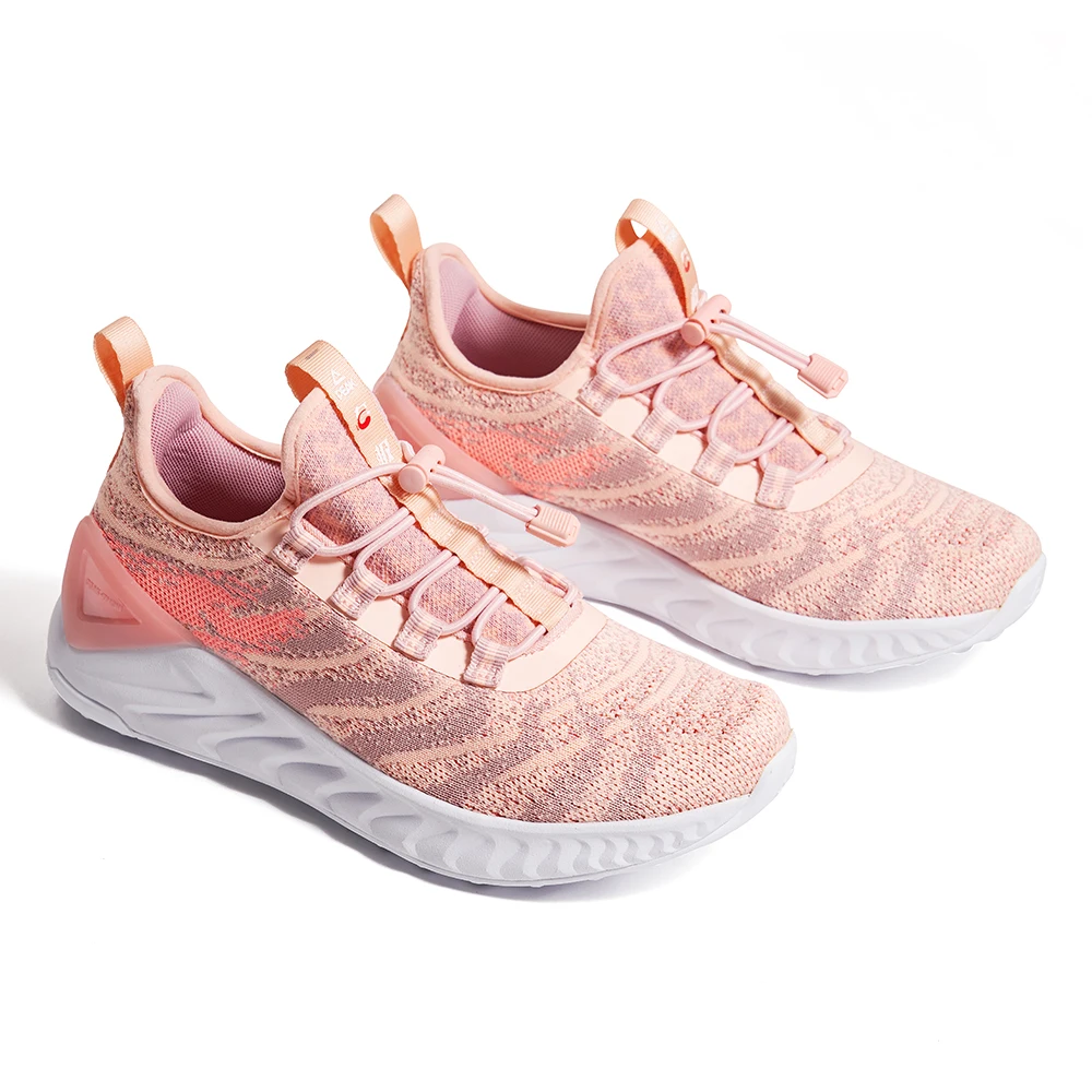 Женская спортивная обувь для бега, детская удобная обувь для бега, уличная сетчатая поверхность дышащие кроссовки для тенниса, размер 33-38 - Цвет: Pink orange