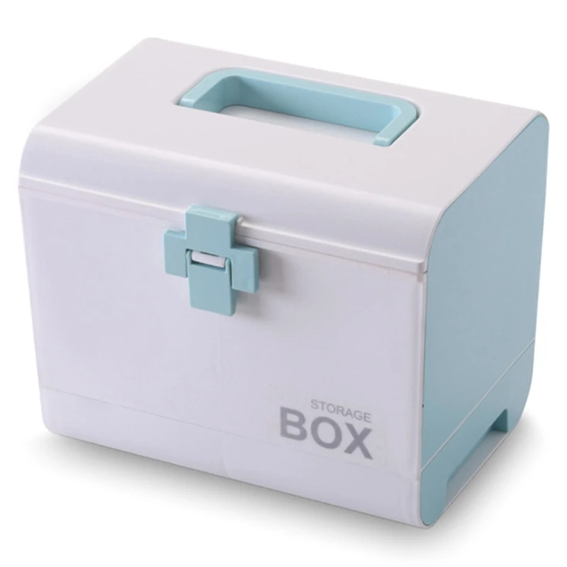 

Medicine Box First Aid Box Storage Box Plastic Container First Aid Box Portable Multi-Layer Large Capacity Storage Storage Box