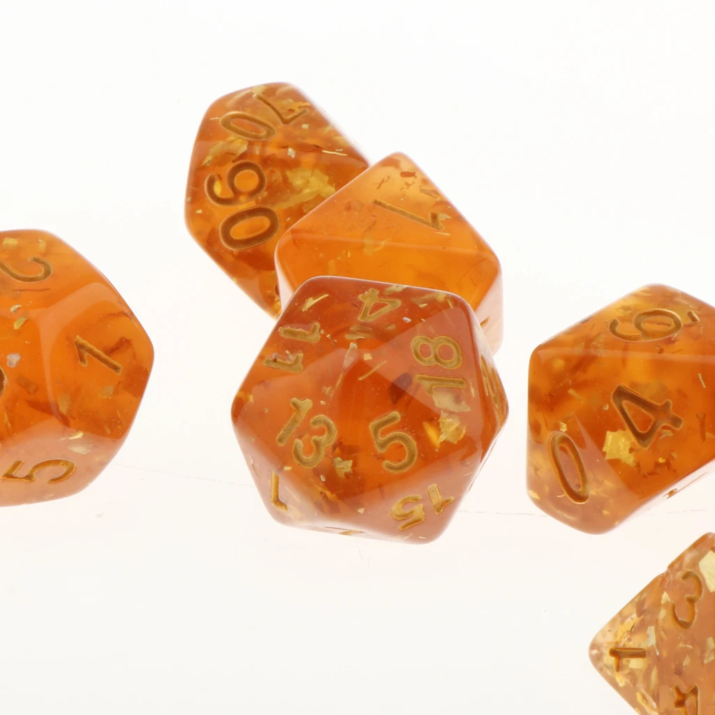 Pack of 7 Polyhedral Dices Table Board Games Party KTV for Dungeon and Dragons Polyhedral Dice Games DND Dice Set Kids Math Toys