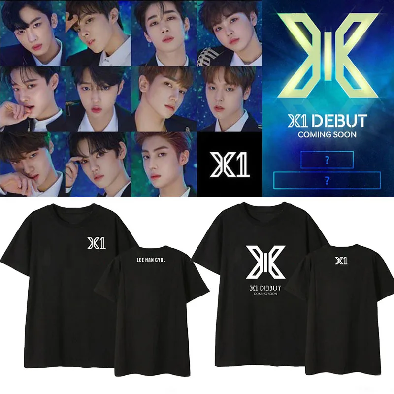 Kpop X1 XONE начальный альбом рубашки хип хоп Повседневная Свободная одежда футболка