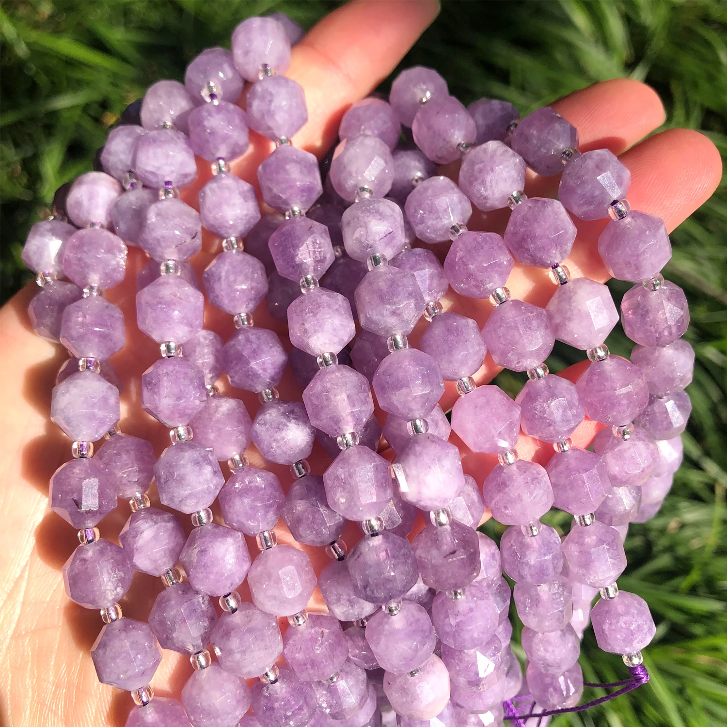  Faceted Natural Stone Beads Rose Quartz Amethyst