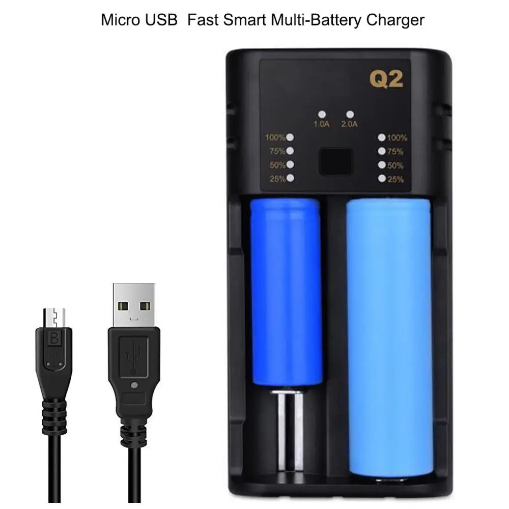 

Intelligent Fast 2A Battery Charger for 18650 21700 20700 26650 18500 AA AAA Rechargeable Batteries
