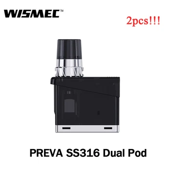 

2pcs/lot Original Wismec Preva Replacement Pod Cartridge 3ml Capacity Pod Vape with SS316 Dual Coil Fit Preva Kit E Cigarette