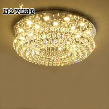 

LED Crystal Celling Light Living Room Lamp Hotel Project Lobby Flush Mount Lamps Lighting Fixtures