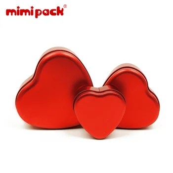 

Lovely Heart-shaped Tin Cans mimipack Set of 3 Tinplate Boxes for Wedding Party Valentines Gift