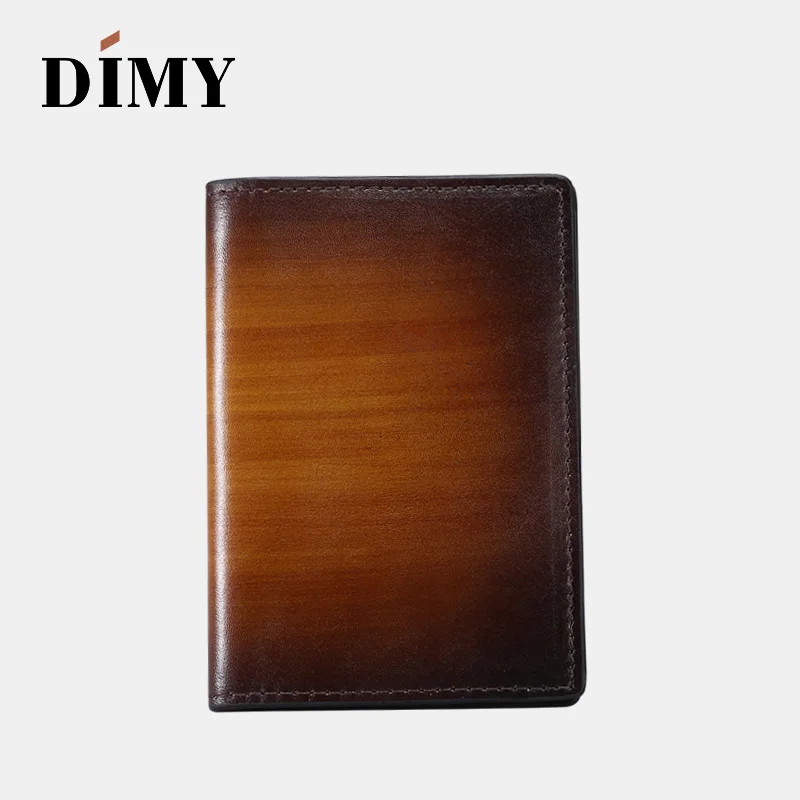 

DIMY Handmade Italian Genuine Leather Men Credit Fashion Bank Card Wallets Small Epure Scritto Leather Business Card Holder