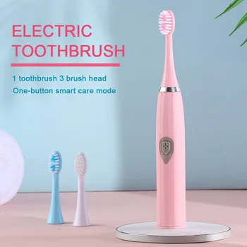 

Electric Toothbrush With 3 Replaced Toothbrush Heads Deep Clean Teeth Inductive Toothbrush Whitening Tools Healthy Care Travel