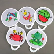 Дети граффити цветной рисунок складной маленький вентилятор пустой Юань Шань детский сад DIY Окрашенные храма веер мультфильм раскраска круглый