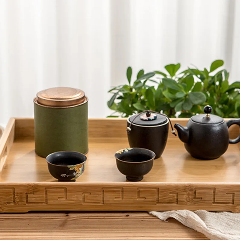 Бамбуковый поднос, японский бамбук, прямоугольная обеденная тарелка, говяжий чай, К, фруктовый поднос для закусок, ресторан, еда, чай