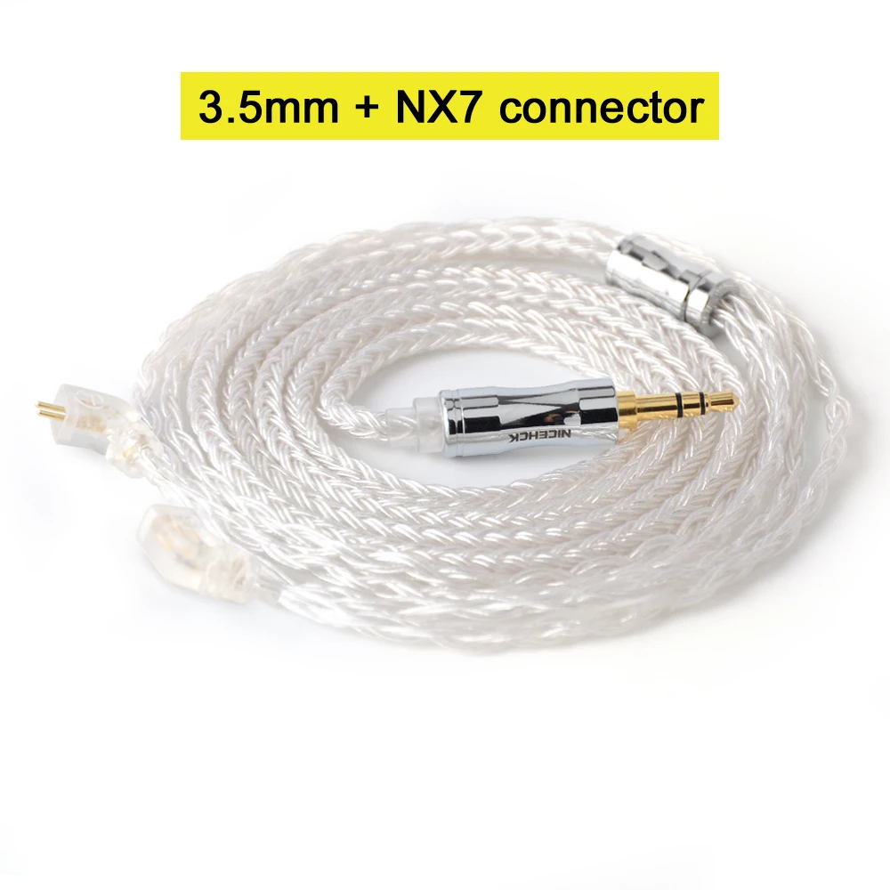 NICEHCK C16-1 16 Core посеребренный кабель 3,5/2,5/4,4 мм разъем MMCX/2Pin/QDC/NX7 для CCAKZ ZSX C12 TRNV90 TFZ QDC DB3 NX7 PRO BL03 - Цвет: 3.5mm With NX7 Pin