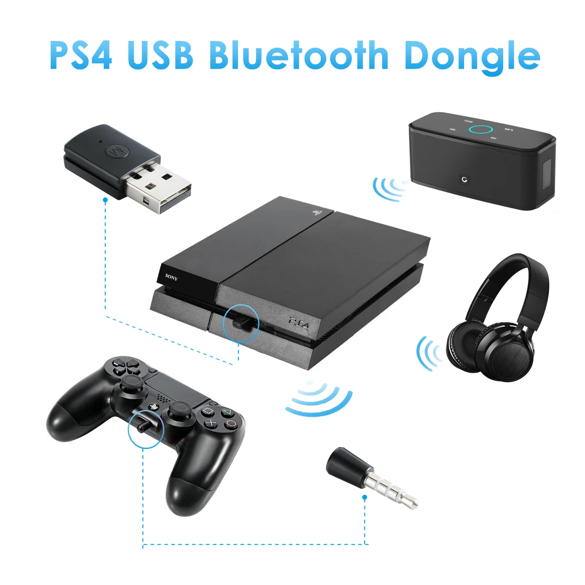 Latest Version USB Adapter Bluetooth Transmitter Dongle Wireless Receiver For PS4 Playstation BT 4 0 Headset Headphone Dongle