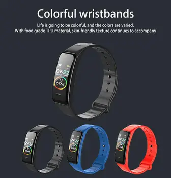 

Smart Watch Heart Rate Monitoring Waterproof Smart Bracelet Weather Forecast Wristband With Various Dials Style 0.96 In Screen