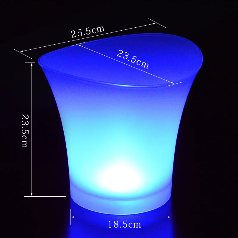 7 Color LED New 5L Waterproof Plastic LED Ice Bucket Color Bars Nightclubs Light Up Champagne Beer Bucket Bars Night Party