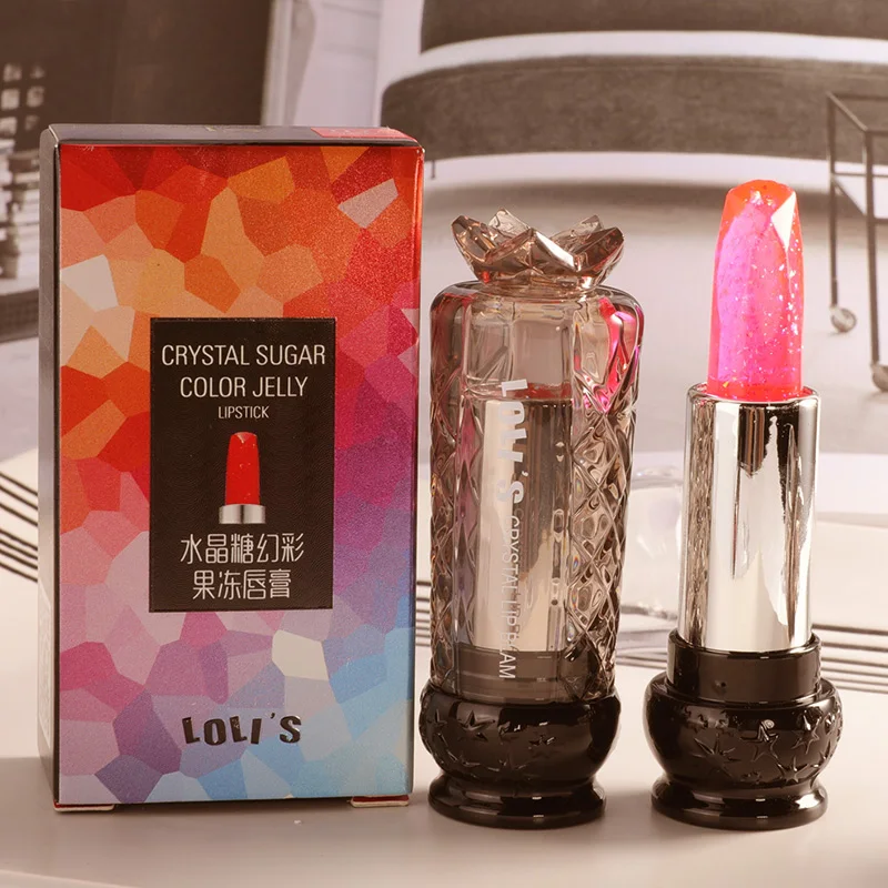 Transparent Changed Color Lip Balm Pink Pintalabios Jelly Flower Makeup Temperature Lipstick Moisturizer Long-lasting Lipbalm