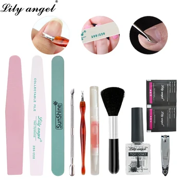 

10 sets of nail cuticle oil care tool kit nail art care tool nail file polishing buffer file nail salon professional use tools
