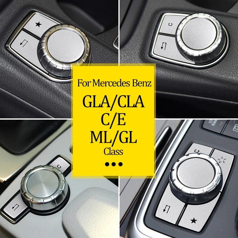 

For Mercedes-Benz A B C E-ClassCLA GLA GLK MLGL W204W212 W176W246X204 Aluminum alloy Console multimedia knob switch button cover