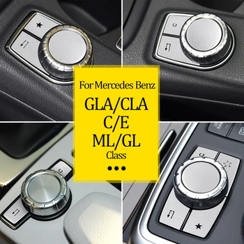 

For Mercedes-Benz A B C E-ClassCLA GLA GLK MLGL W204W212 W176W246X204 Aluminum alloy Console multimedia knob switch button cover