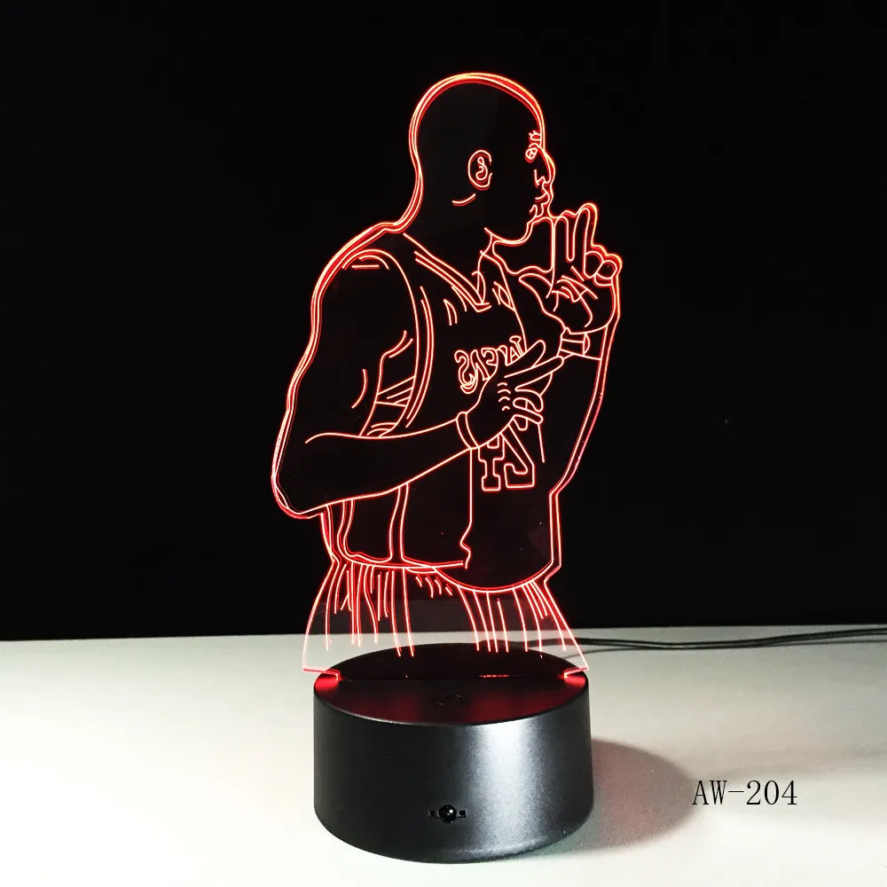 3D Baskereball плеер Кобе 7 цветов меняющее гнездо оригинальная Ночная подсветка офисное освещение друзья дети подарок на день рождения AW-204