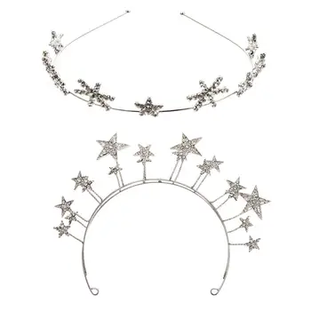 

2pcs Bridal Hair Accessories Beautiful Creative Crown Hair Hoop Wedding Hair Accessories Crown Headband for Bride Women