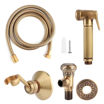 

Handheld Toilet bidet sprayer set Toilet Vintage Brass Hand Bidet faucet for Bathroom hand sprayer shower head self cleaning