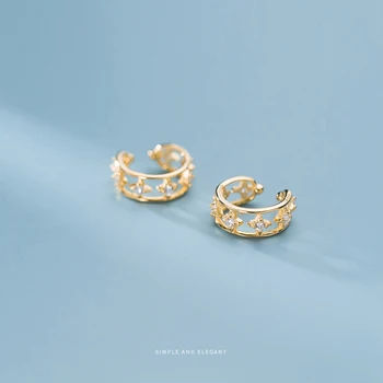 

Modian Shiny Zircon Luxury Star Clips Earring 925 Sterling Silver for Women Wedding Statement Jewelry Without Pierced Ears