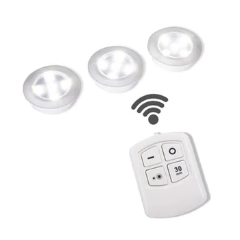 

LED Cabinet Light Battery Powered 5 LEDs Round Night Lamps Wireless Touch Sensor or Remote Control For Wardrobe Closet Stairs