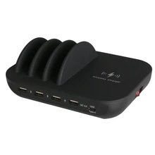 Новое-Usb Qi зарядная станция Быстрое беспроводное зарядное устройство для устройств индукционное зарядное устройство с 4 Usb и 1 портом type-C для Iphone, Ipad an