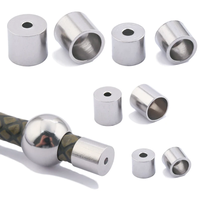 Зажимные колпачки для шнура из нержавеющей стали кожаных веревок 6 мм Концевики